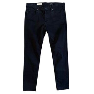 AG Adriano Goldschmied Black velvet pants Stevie Ankle Slim Straight 29R 29 #812